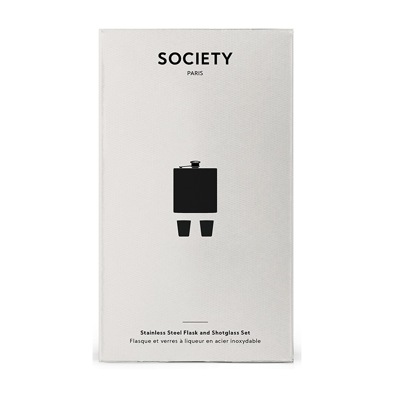 SOCIETY Stainless Flask and Shotglass Set