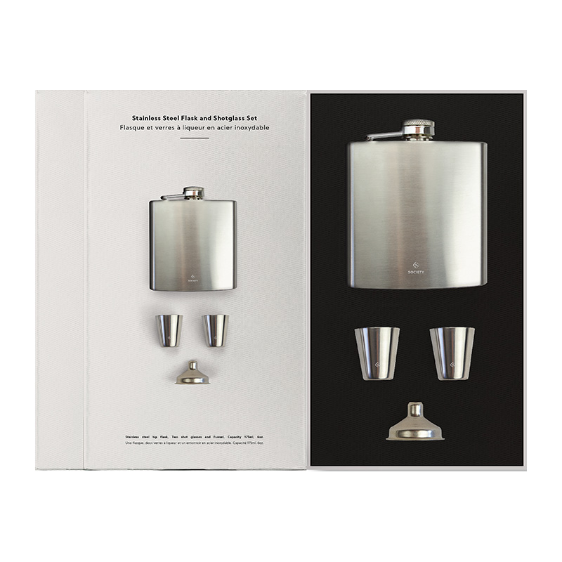 SOCIETY Stainless Flask and Shotglass Set