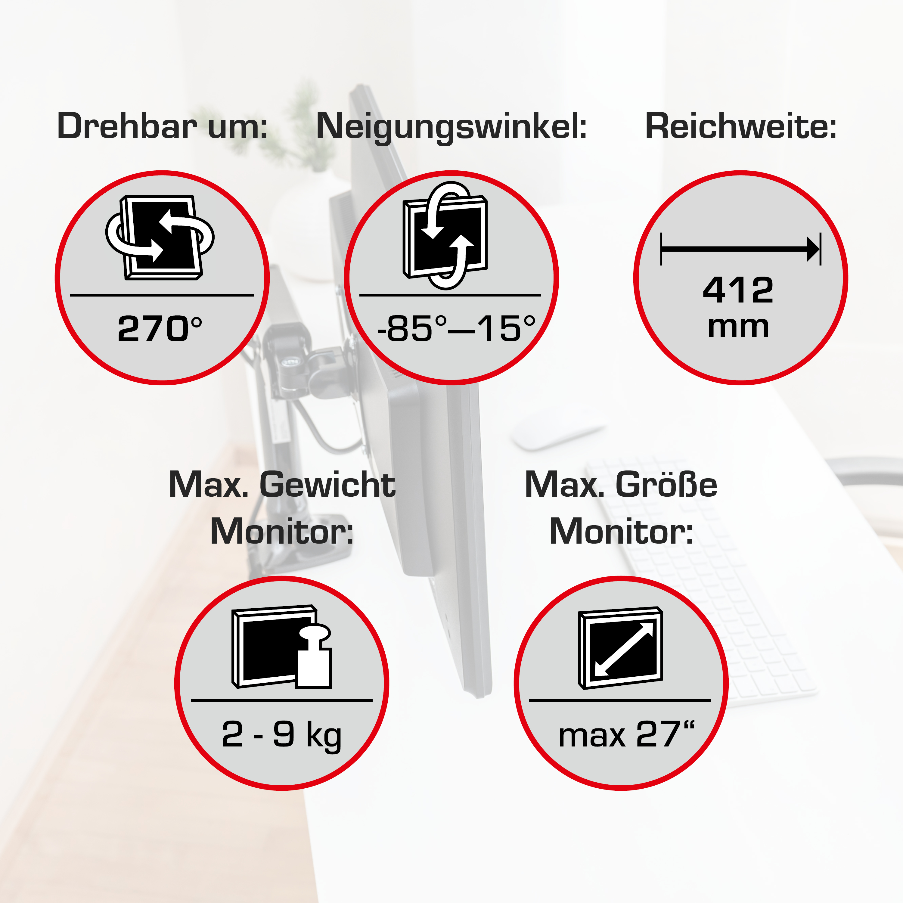 Monitor-Schwenkarm Office One Home