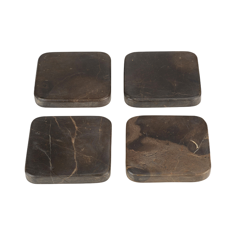 Stone, Marmoruntersetzer, eckig, schwarz, 10cm